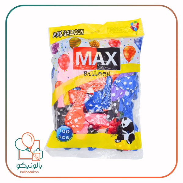 تصویر بادکنک خالدار ۱۲ اینچ (بسته ۱۰۰ عددی) 